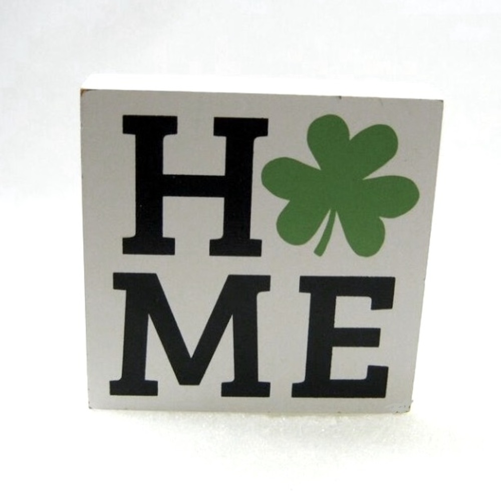 St Patricks Day Home Decor Shamrock Block Sign Tabletop Party Decorations